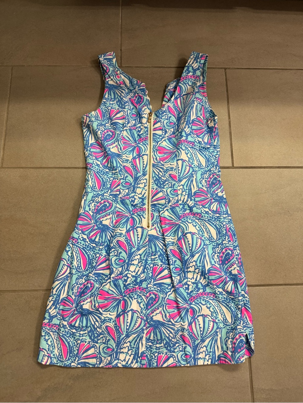 Lilly Pulitzer Blue, Pink & Cream Floral Lace-Trim Sundress size 4 - Picture 2 of 4